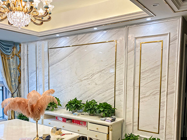 天然爵士白背景墙